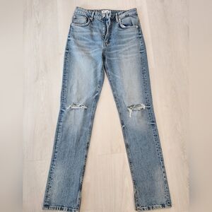 Zara Light Blue Straight Leg Jeans